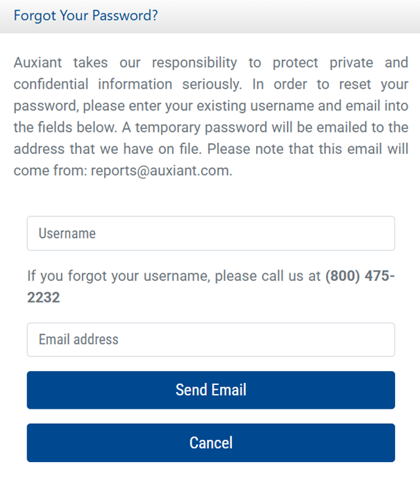 What Steps Are Needed to Reset My Auxiant Provider Portal Password?